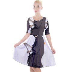 Halloween Quarter Sleeve A-line Dress by Sparkle