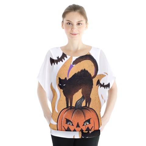 Halloween Batwing Chiffon Blouse by Sparkle