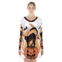 Halloween Long Sleeve Velvet V-neck Dress View1