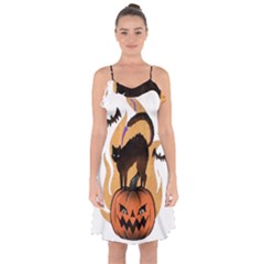 Halloween Ruffle Detail Chiffon Dress by Sparkle