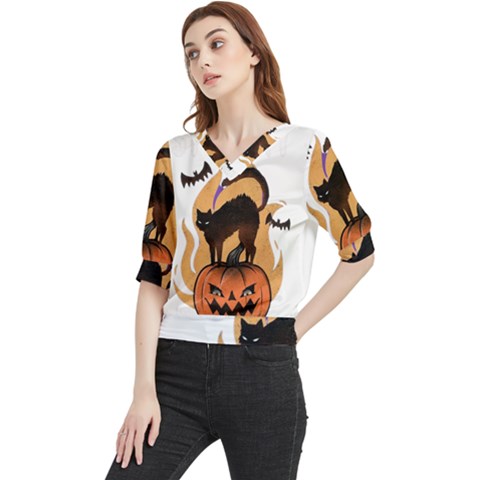 Halloween Quarter Sleeve Blouse by Sparkle