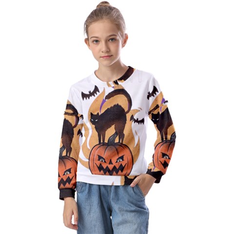 Halloween Kids  Long Sleeve Tee With Frill  by Sparkle