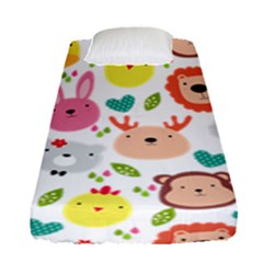 Cute Animals Cartoon Seamless Background Fitted Sheet (single Size) by danenraven