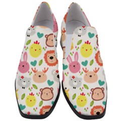 Cute Animals Cartoon Seamless Background Women Slip On Heel Loafers by danenraven