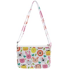 Cute Animals Cartoon Seamless Background Double Gusset Crossbody Bag by danenraven