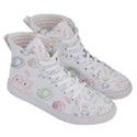 Cats And Food Doodle Seamless Pattern Women s Hi-Top Skate Sneakers View3