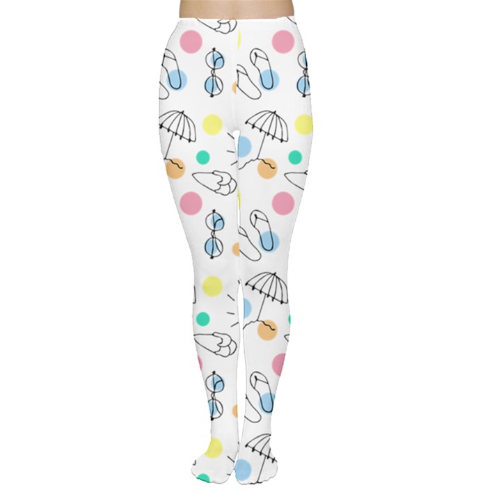 Summer Pattern Colorful Drawing Doodle Tights