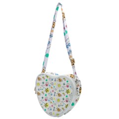 Summer Pattern Colorful Drawing Doodle Heart Shoulder Bag by danenraven