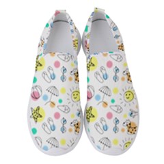 Summer Pattern Colorful Drawing Doodle Women s Slip On Sneakers by danenraven