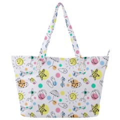 Summer Pattern Colorful Drawing Doodle Full Print Shoulder Bag by danenraven