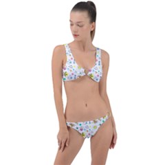 Summer Pattern Colorful Drawing Doodle Ring Detail Crop Bikini Set by danenraven