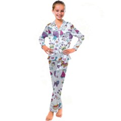 Princess Element Background Material Kid s Satin Long Sleeve Pajamas Set by danenraven