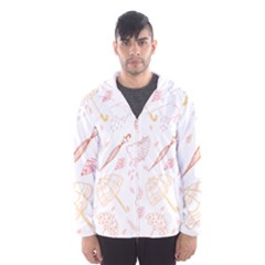 Weather Umbrella Rain Cloud Seamless Doodle Pattern Men s Hooded Windbreaker