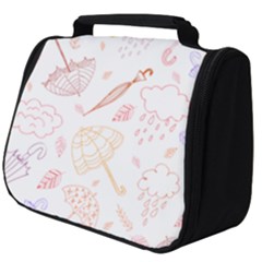 Weather Umbrella Rain Cloud Seamless Doodle Pattern Full Print Travel Pouch (big) by danenraven