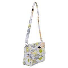 Doodle Flowers Hand Drawing Pattern Shoulder Bag With Back Zipper by danenraven