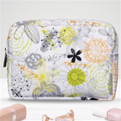 Doodle Flowers Hand Drawing Pattern Make Up Pouch (medium) by danenraven