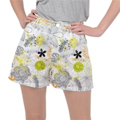 Doodle Flowers Hand Drawing Pattern Ripstop Shorts by danenraven