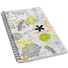 Doodle Flowers Hand Drawing Pattern 5 5  X 8 5  Notebook by danenraven