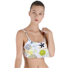 Doodle Flowers Hand Drawing Pattern Layered Top Bikini Top  by danenraven