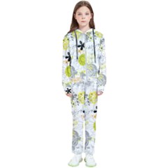 Doodle Flowers Hand Drawing Pattern Kids  Tracksuit by danenraven