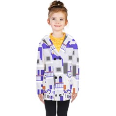 Background Santorini Greece Kids  Double Breasted Button Coat by Ravend