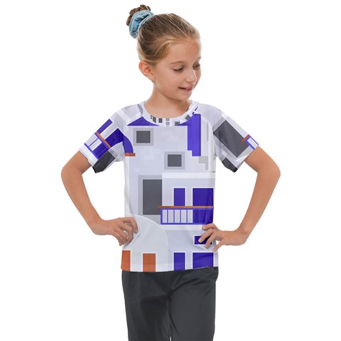 Background Santorini Greece Kids  Mesh Piece Tee by Ravend