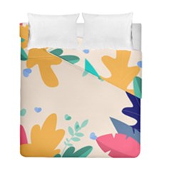 Border Leaves Design Frame Duvet Cover Double Side (full/ Double Size) by Ravend