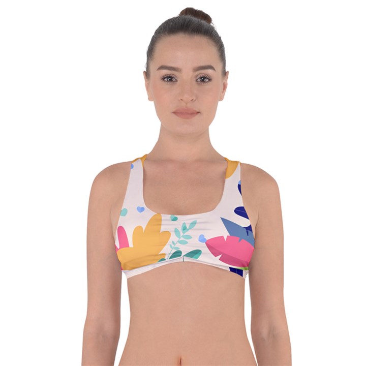 Border Leaves Design Frame Got No Strings Sports Bra