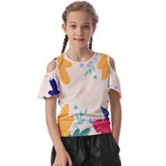 Border Leaves Design Frame Kids  Butterfly Cutout Tee by Ravend