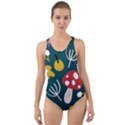 Autumn Nature Sheets Forest Cut-Out Back One Piece Swimsuit View1