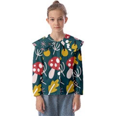 Autumn Nature Sheets Forest Kids  Peter Pan Collar Blouse by Ravend