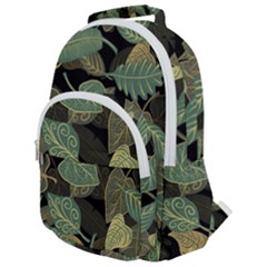 Autumn Fallen Leaves Dried Leaves Rounded Multi Pocket Backpack by Ravend