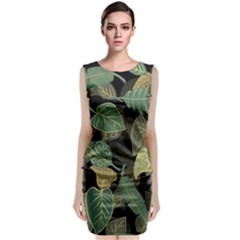 Autumn Fallen Leaves Dried Leaves Classic Sleeveless Midi Dress by Ravend