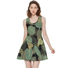 Autumn Fallen Leaves Dried Leaves Inside Out Reversible Sleeveless Dress by Ravend