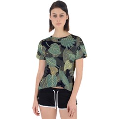 Autumn Fallen Leaves Dried Leaves Open Back Sport Tee by Ravend