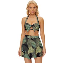 Autumn Fallen Leaves Dried Leaves Vintage Style Bikini Top And Skirt Set  by Ravend