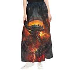 Red And Black Dragon Fire Maxi Chiffon Skirt by danenraven