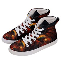 Red And Black Dragon Fire Men s Hi-top Skate Sneakers by danenraven