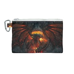 Red And Black Dragon Fire Canvas Cosmetic Bag (medium) by danenraven