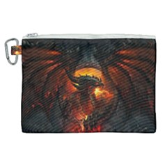 Red And Black Dragon Fire Canvas Cosmetic Bag (xl) by danenraven