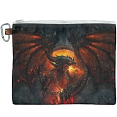 Red And Black Dragon Fire Canvas Cosmetic Bag (xxxl) by danenraven