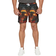 Red And Black Dragon Fire Men s Runner Shorts by danenraven