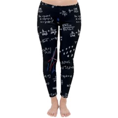 Black Background Text Overlay  Mathematics Formula Classic Winter Leggings by danenraven