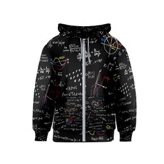 Black Background Text Overlay  Mathematics Formula Kids  Zipper Hoodie by danenraven