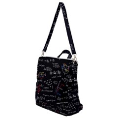 Black Background Text Overlay  Mathematics Formula Crossbody Backpack by danenraven