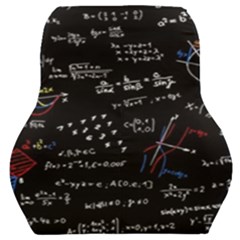 Black Background Text Overlay  Mathematics Formula Car Seat Back Cushion  by danenraven