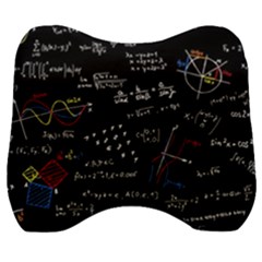 Black Background Text Overlay  Mathematics Formula Velour Head Support Cushion by danenraven