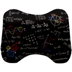 Black Background Text Overlay  Mathematics Formula Head Support Cushion by danenraven