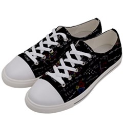 Black Background Text Overlay  Mathematics Formula Men s Low Top Canvas Sneakers by danenraven