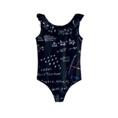 Black Background Text Overlay  Mathematics Formula Kids  Frill Swimsuit by danenraven